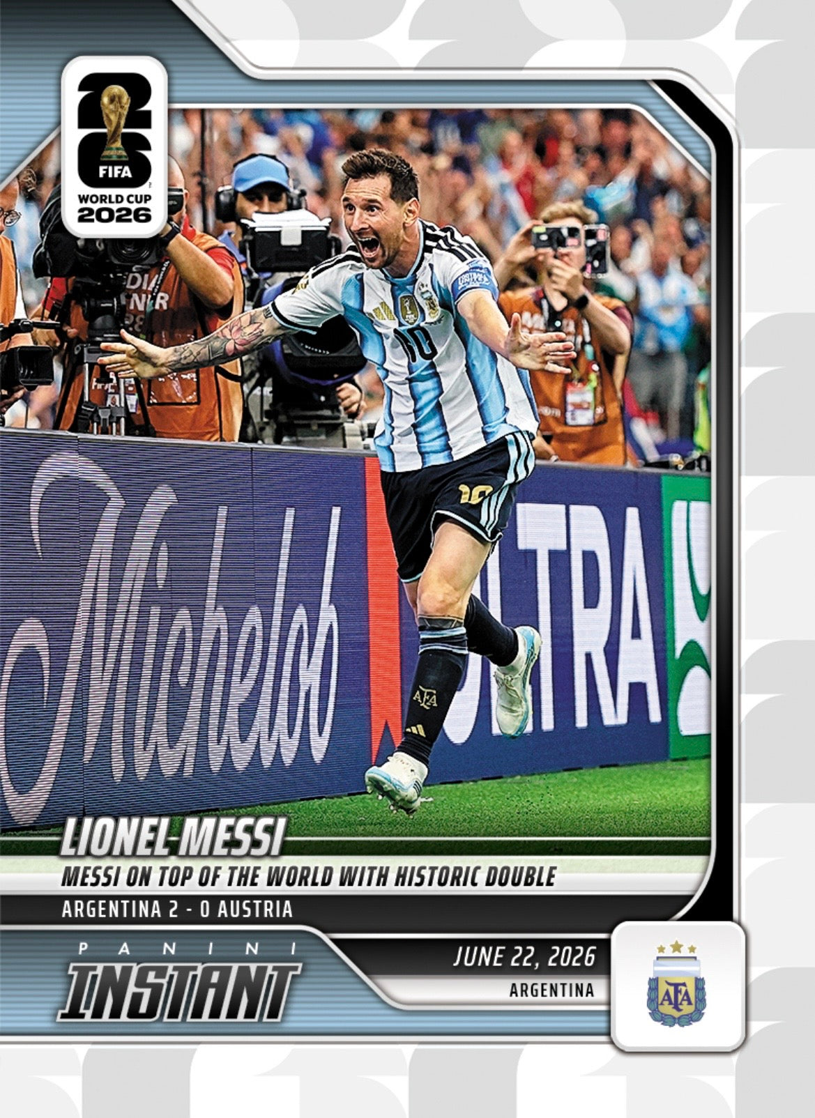 PIWC089 | Panini | FIFA World Cup | 2026 | PANINI INSTANT | Lionel Messi | Base | Exclusive USA | Limited Editions | PREORDEN | ENVÍO 40 días aproximadamente desde la fecha de compra.