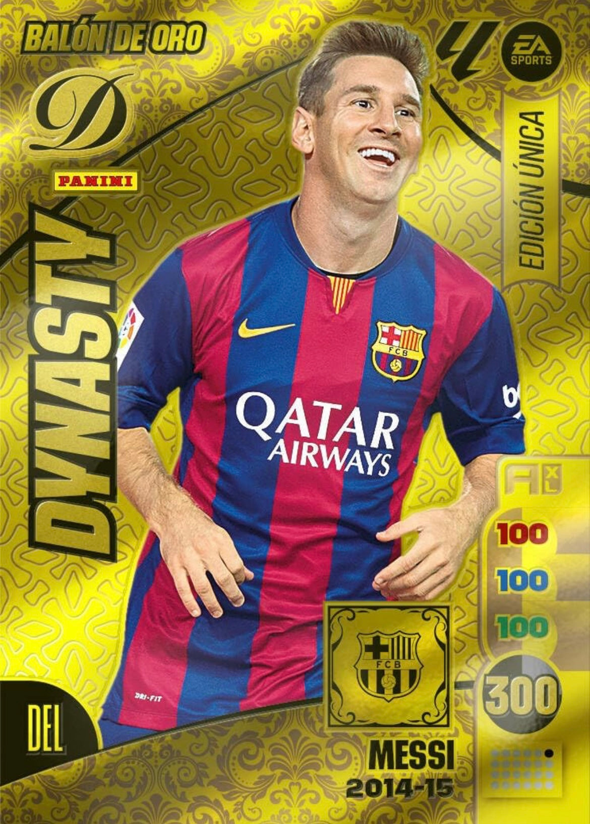 Panini Adrenalyn XL La Liga 2024/2025 - #DY/06 - Lionel Messi - 2014-15 - FC Barcelona - Dynasty - Balón de Oro - Edición Única