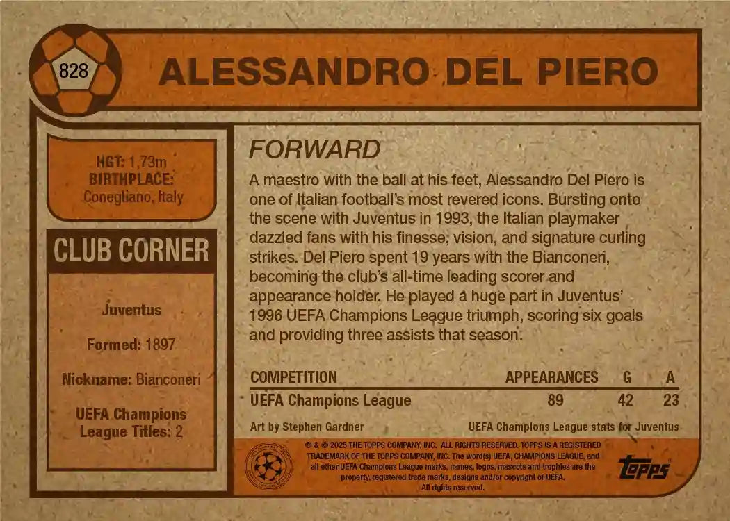 Alessandro Del Piero - UCC Living Set - Card 828 - OFERTA HASTA EL 6/11/2025