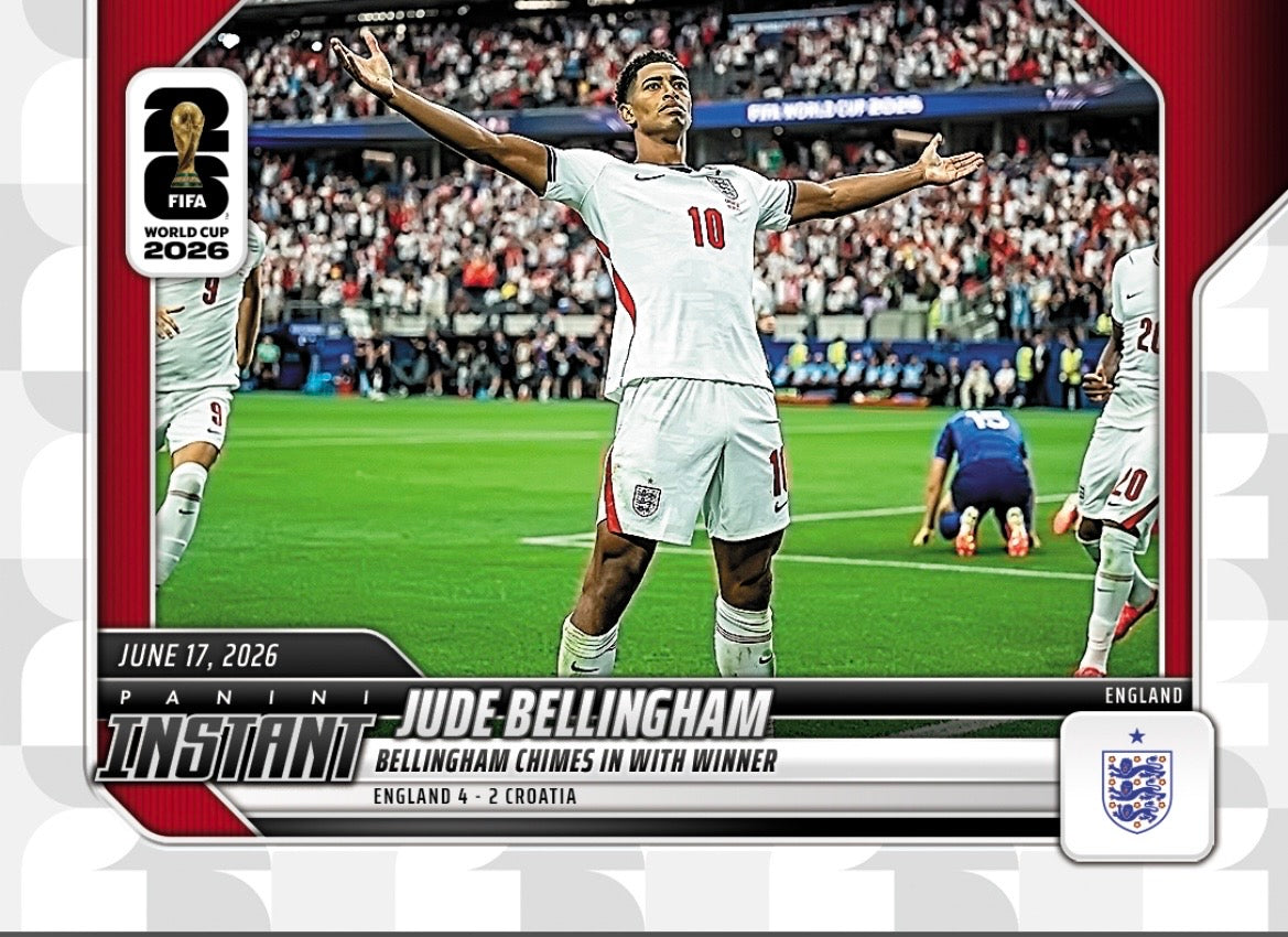 PIWC053 | Panini | FIFA World Cup | 2026 | PANINI INSTANT | Jude Bellingham | Base | Exclusive USA | Limited Editions | PREORDEN | ENVÍO 40 días aproximadamente desde la fecha de compra.