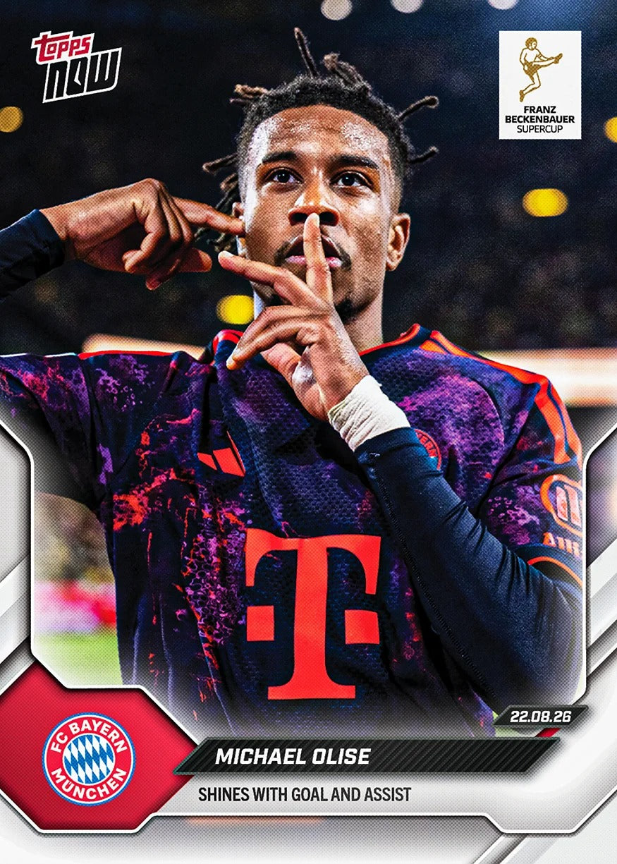 2026-27 | Topps | Now | Bundesliga | #003 | Michael Olise | Base | PREORDEN | ENVÍO 30 días aproximadamente desde la fecha de compra.