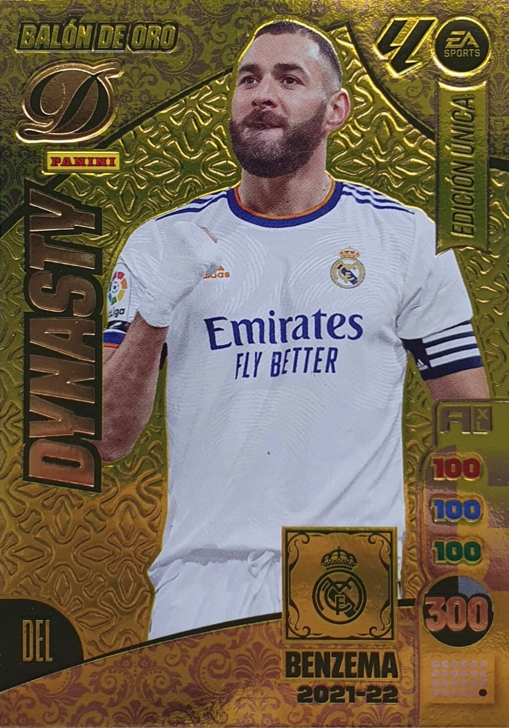 Panini Adrenalyn XL La Liga 2024/2025 - #DY/13 - Benzema - 2021-22 - Real Madrid - Dynasty - Balón de Oro - Edición Única