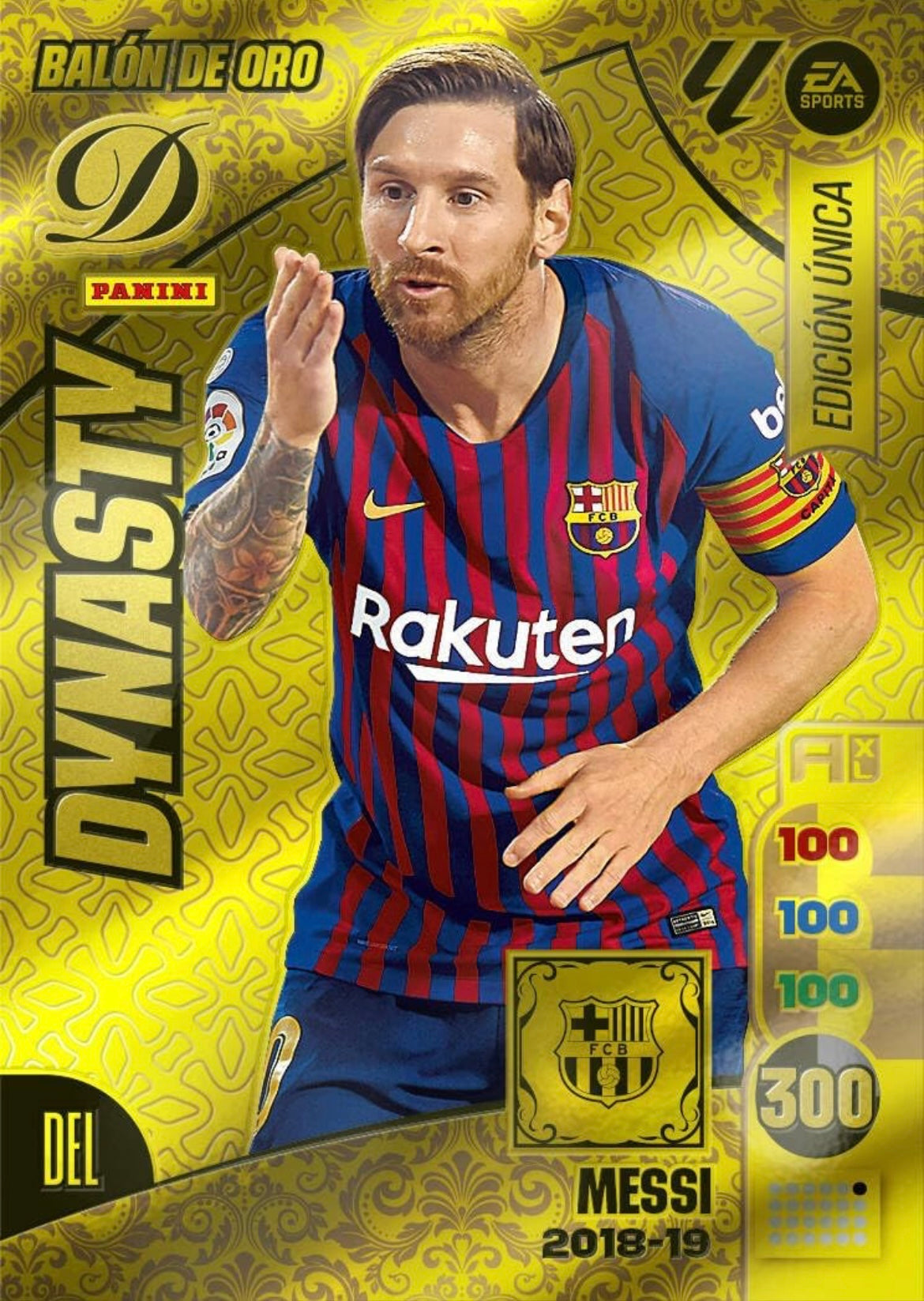 Panini Adrenalyn XL La Liga 2024/2025 - #DY/10 - Lionel Messi - 2018-19 - FC Barcelona - Dynasty - Balón de Oro - Edición Única