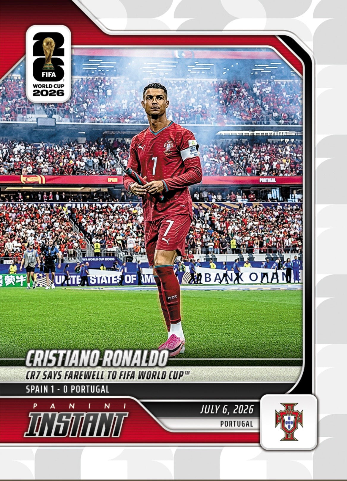 PIWC214 | Panini | FIFA World Cup | 2026 | PANINI INSTANT | Cristiano Ronaldo | Base | Exclusive USA | Limited Editions | PREORDEN | ENVÍO 40 días aproximadamente desde la fecha de compra.