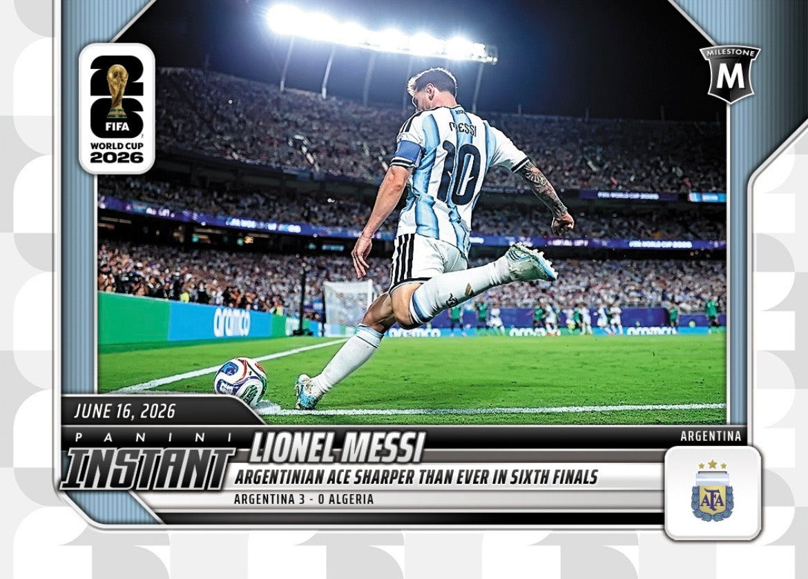 PIWC045 | Panini | FIFA World Cup | 2026 | PANINI INSTANT | Lionel Messi | Base | Exclusive USA | Limited Editions | PREORDEN | ENVÍO 40 días aproximadamente desde la fecha de compra.