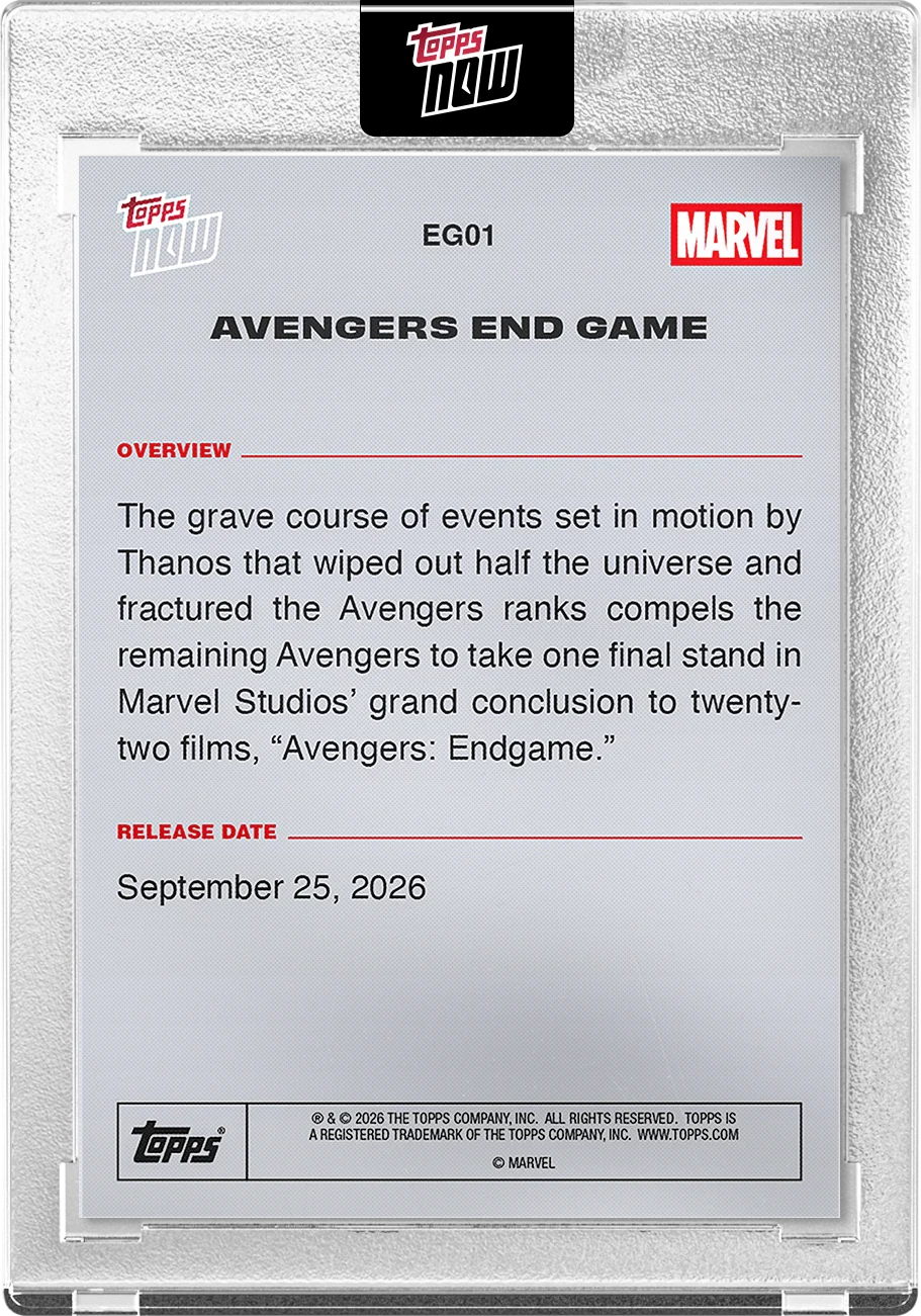2026 | Topps | Now | Marvel | Avengers End Game Encore | #EG01 | Base
