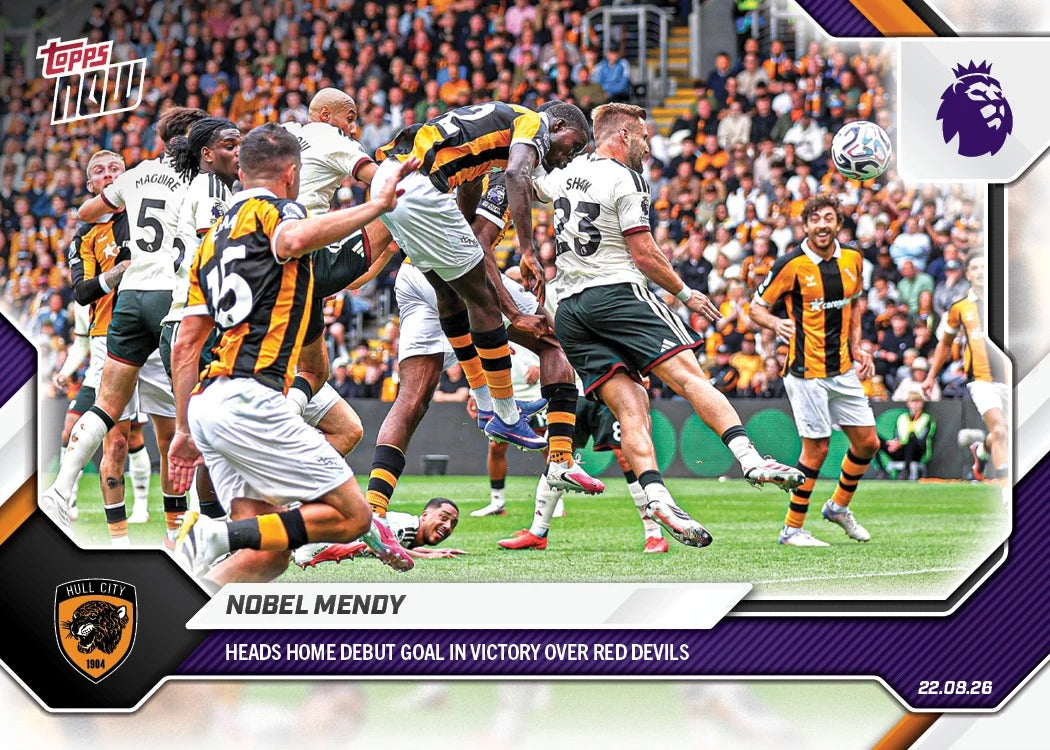 2026-27 | Topps | Now | Premier League | Nobel Mendy | Base | #005 | BAJO PEDIDO | ENVÍO 30 días aproximadamente desde la fecha de compra.