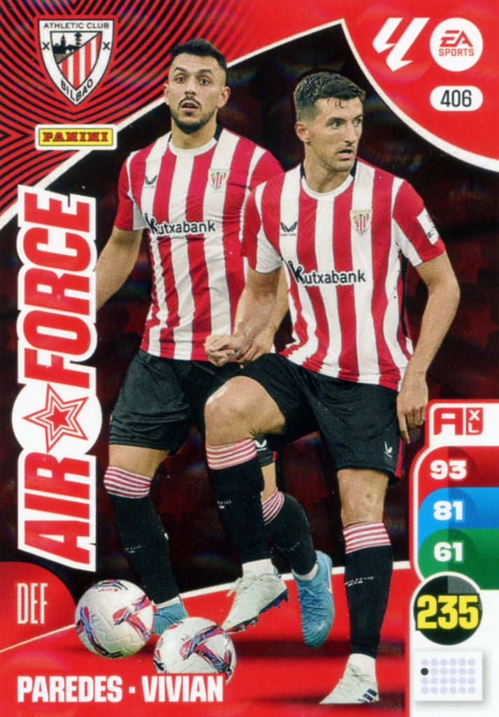 Panini Adrenalyn XL La Liga 2024/2025 - #406 - AIR FORCE- PAREDES-VIVIAN - ATHLETIC CLUB - 1st Edition, RAW Card
