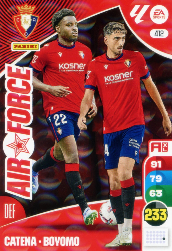 Panini Adrenalyn XL La Liga 2024/2025 - #412 - AIR FORCE - CATENA / BOYOMO - OSASUNA - 1st Edition, RAW Chrome