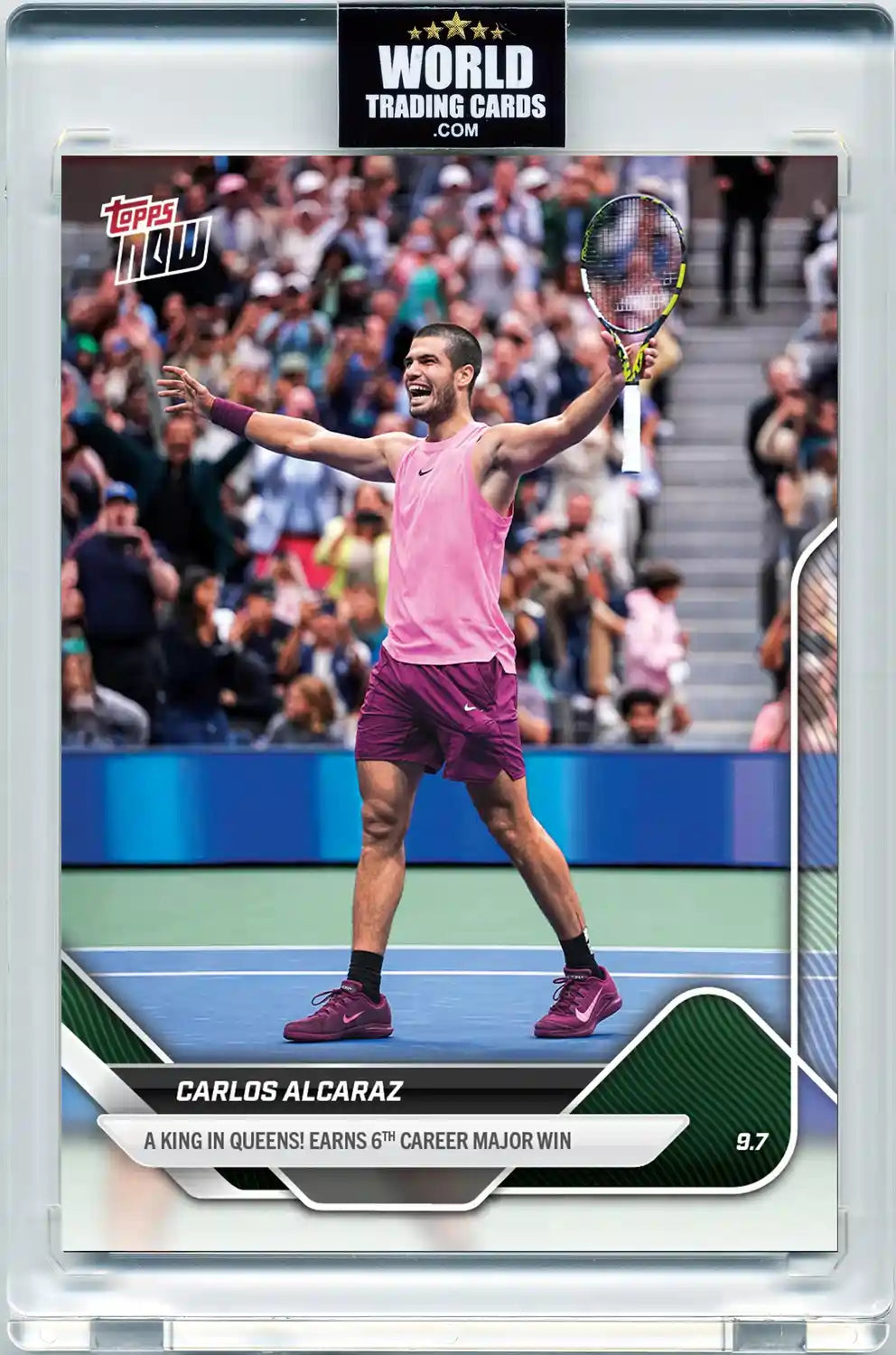 Carlos Alcaraz - 2025 - Topps Now - Tenis - Card #TN-CA - Pristine 10 - Protección Card Case Magnetic