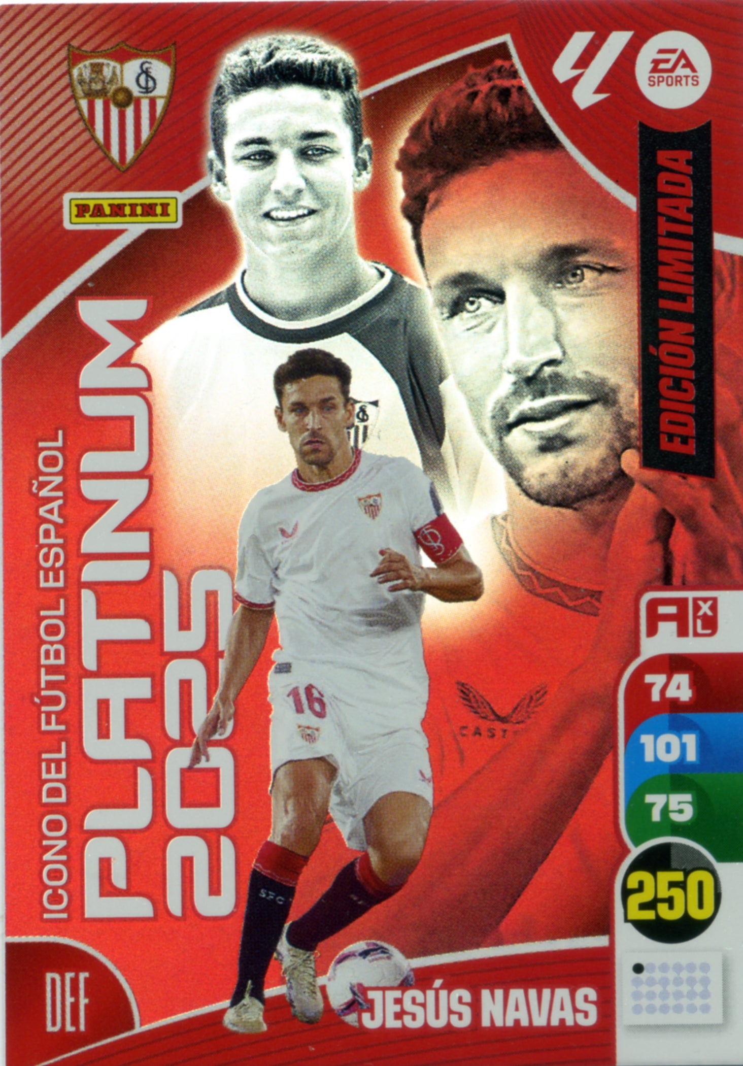 Panini Adrenalyn XL La Liga 2024/2025 - JESÚS NAVAS - PLATINUM 2025 - Limited Edition - RAW Chrome