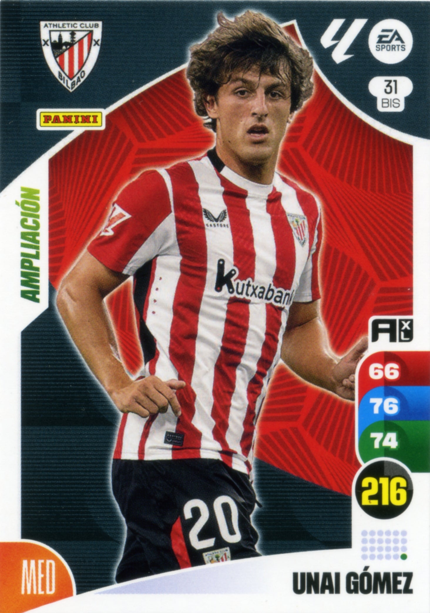 Panini Adrenalyn XL La Liga 2024/2025 - #031 BIS - UNAI GOMEZ - ATHLETIC CLUB - EXTENSION - RAW Card