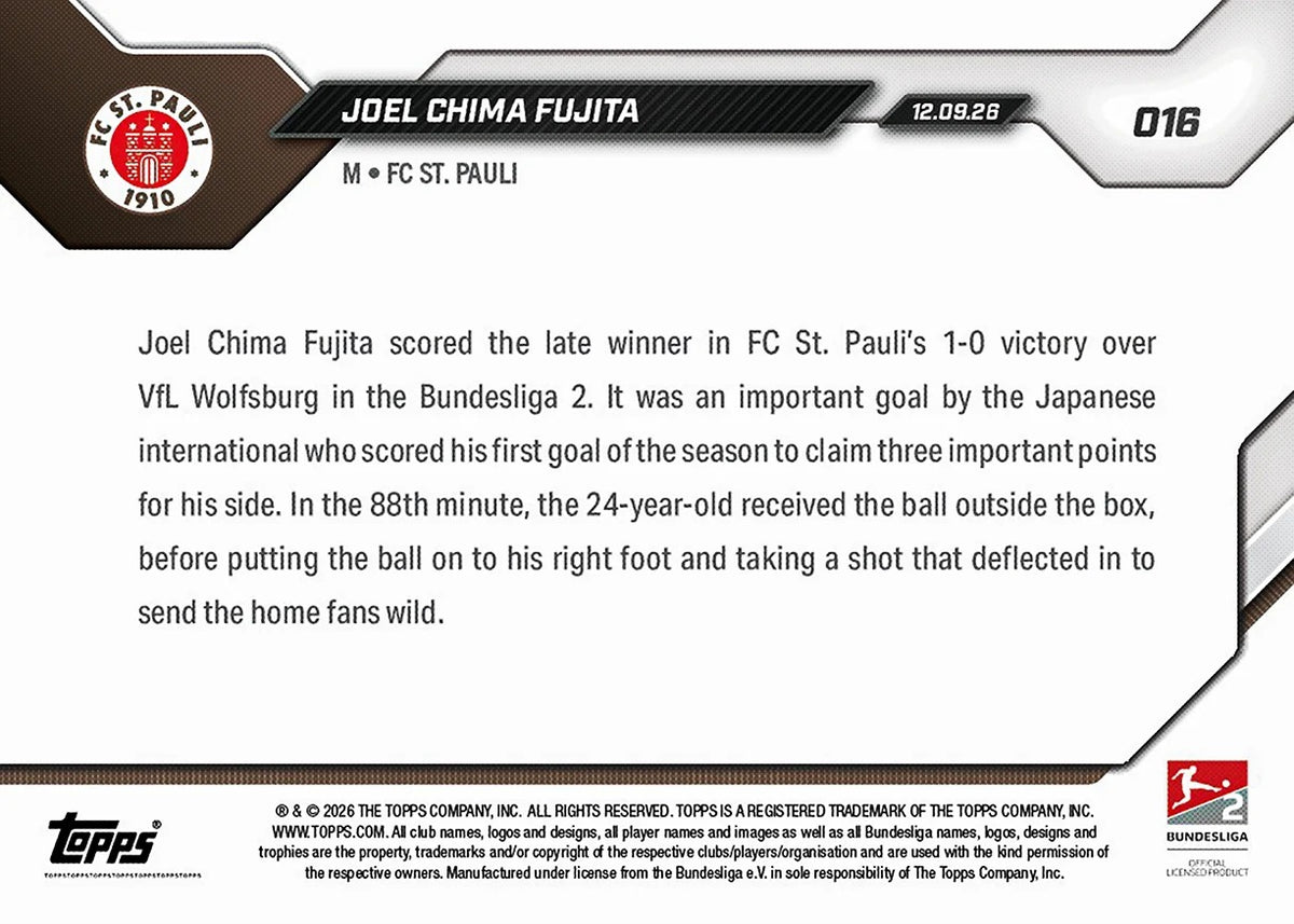 2026-27 | Topps | Now | Bundesliga | #016 | Joel Chima Fujita | Base