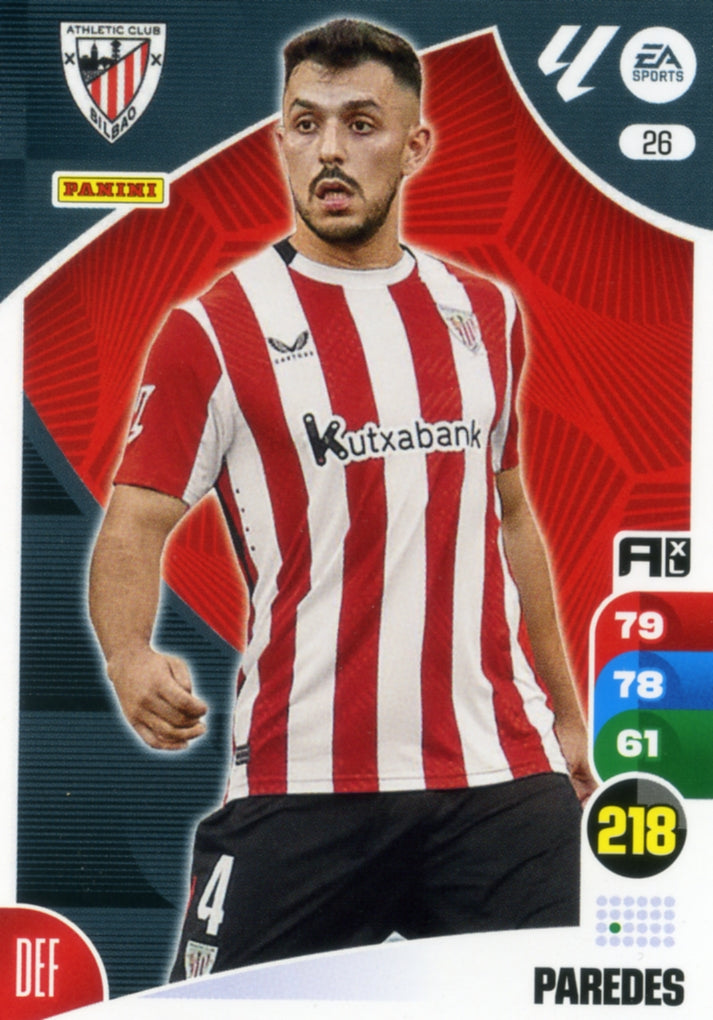 Panini Adrenalyn XL La Liga 2024/2025 - #026 - PAREDES - ATHLETIC CLUB - 1st Edition, RAW Card