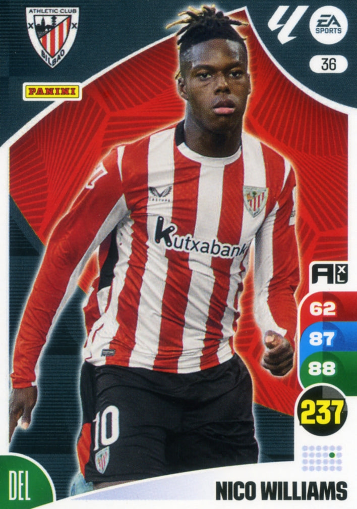 Panini Adrenalyn XL La Liga 2024/2025 - #036 - NICO WILLIAMS - ATHLETIC CLUB - 1ª Edición, Cromo RAW