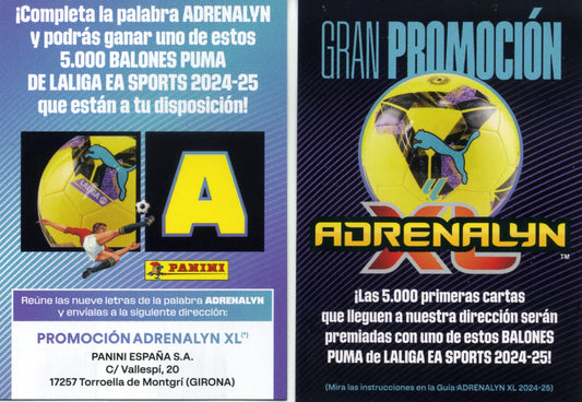 Panini Adrenalyn XL La Liga 2024/2025 - Letra Balón Liga - Letra "A" - Cromo RAW
