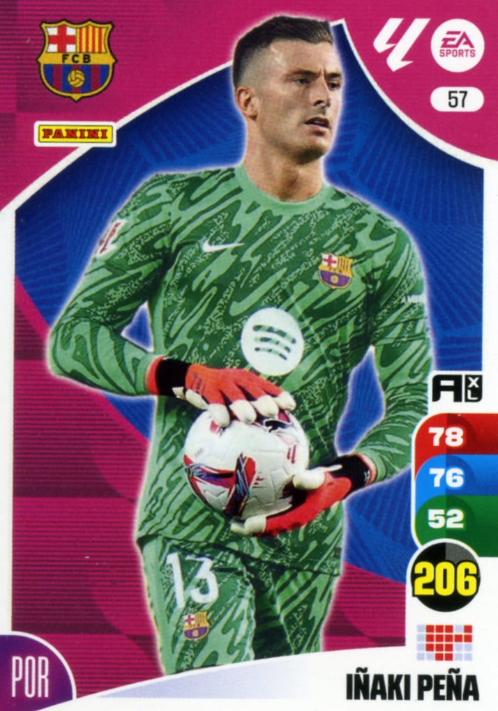Panini Adrenalyn XL La Liga 2024/2025 - #057 - IÑAKI PEÑA - BARCELONA - 1st Edition, RAW Chrome