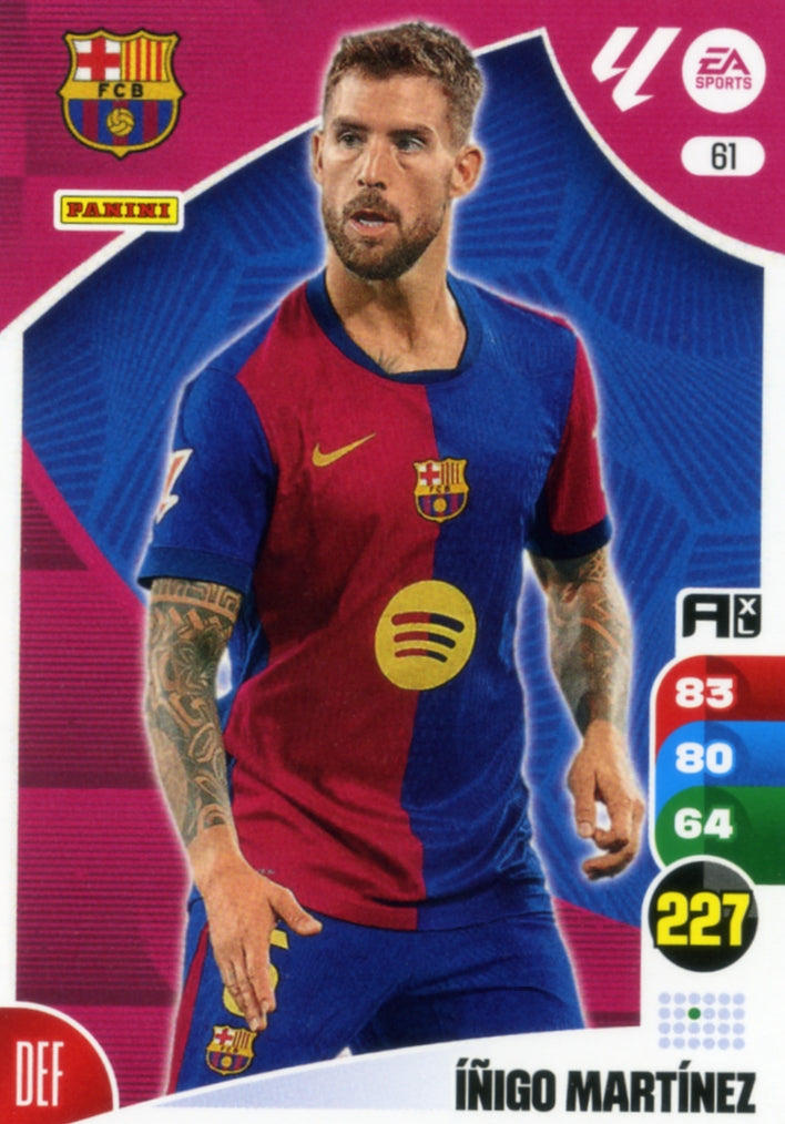 Panini Adrenalyn XL La Liga 2024/2025 - #061 - ÍÑIGO MARTINEZ - BARCELONA - 1ª Edición, Cromo RAW