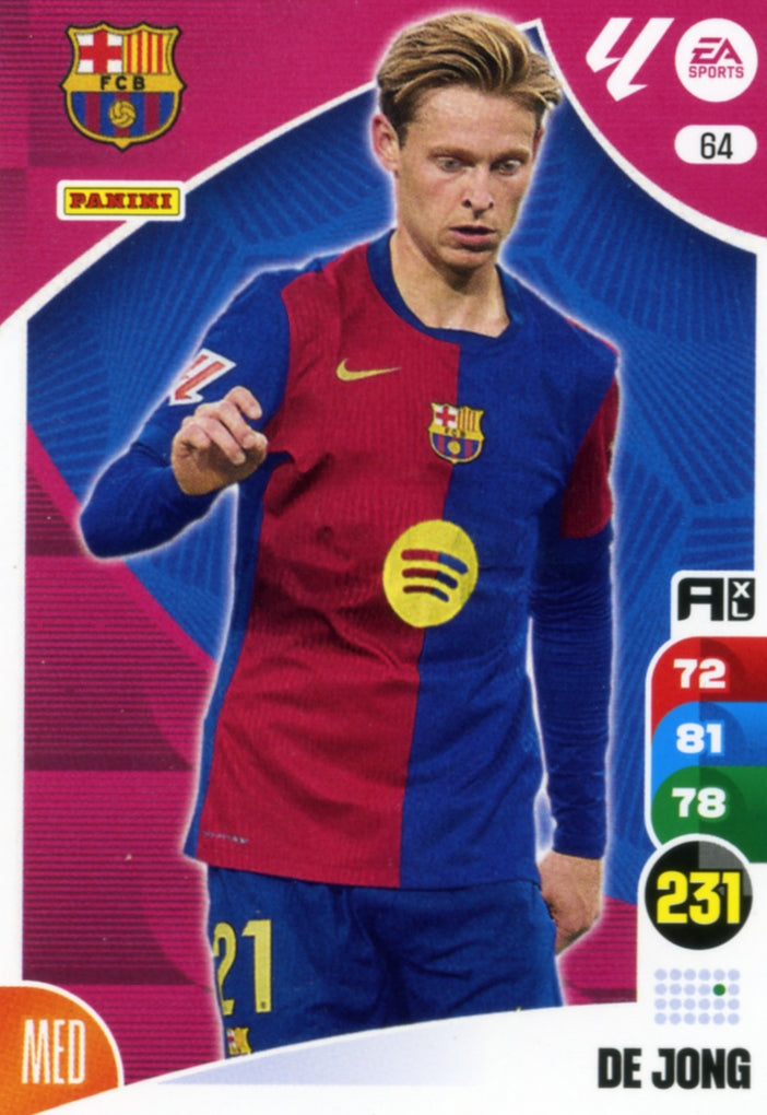 Panini Adrenalyn XL La Liga 2024/2025 - #064 - DE JONG - BARCELONA - 1st Edition, RAW Chrome