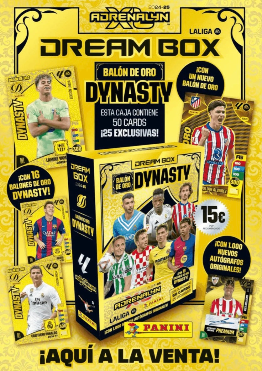 Panini Adrenalyn XL 2024 - 2025 Dream Box Balón de Oro DYNASTY 50 Cartas - 25 Exclusivas y aseguradas. ENVÍO GRATIS