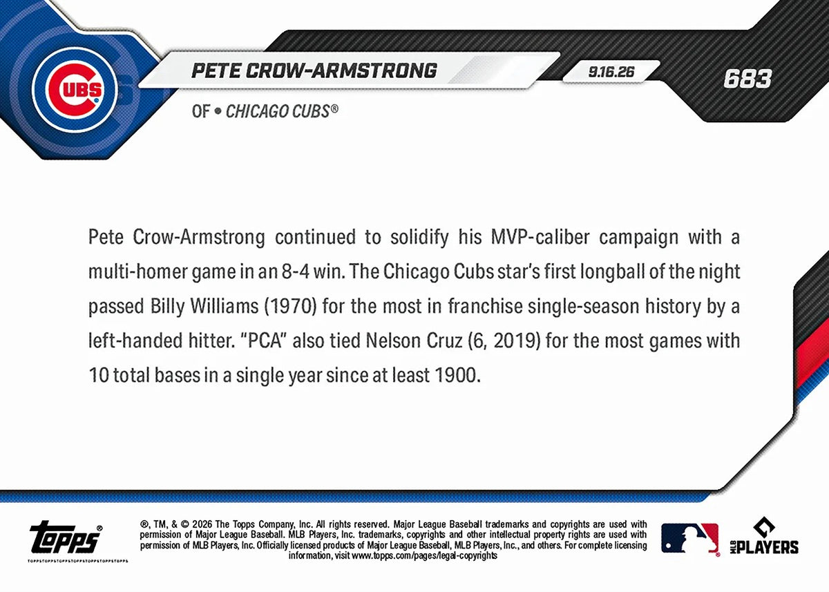 2026 | Topps | Now | MLB | #683 | Pete Crow-Armstrong | Base