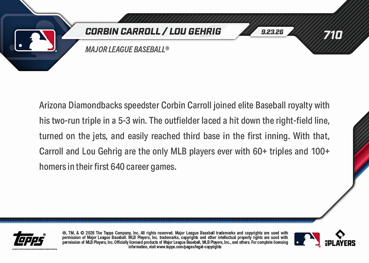2026 | Topps | Now | MLB | #710 | Corbin Carroll / Lou Gehrig | Base