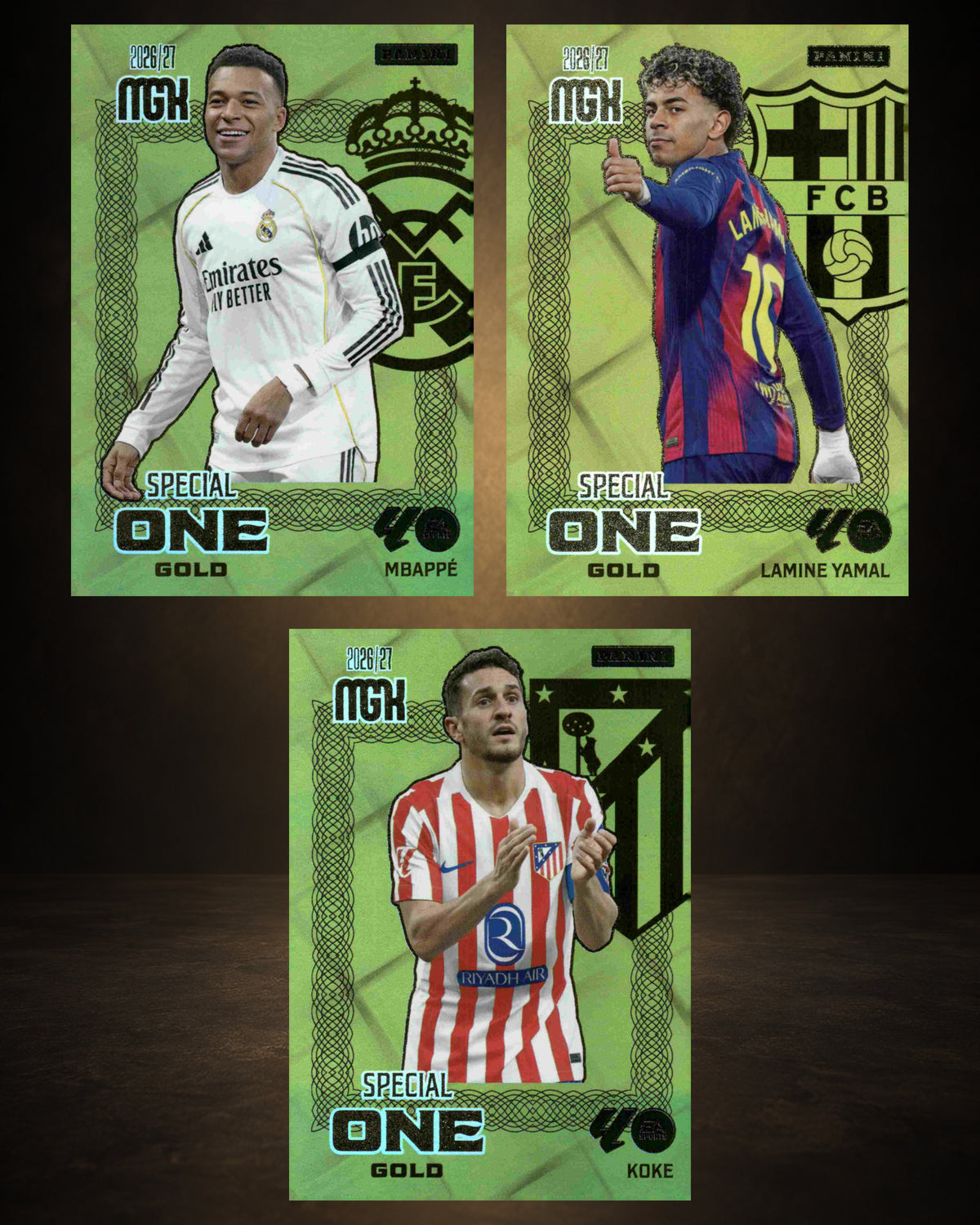 Panini | Megacracks | 2026-2027 | #LMGKSOG_26  | Lote/Bundle | Lote 3 Cartas Special One Gold
