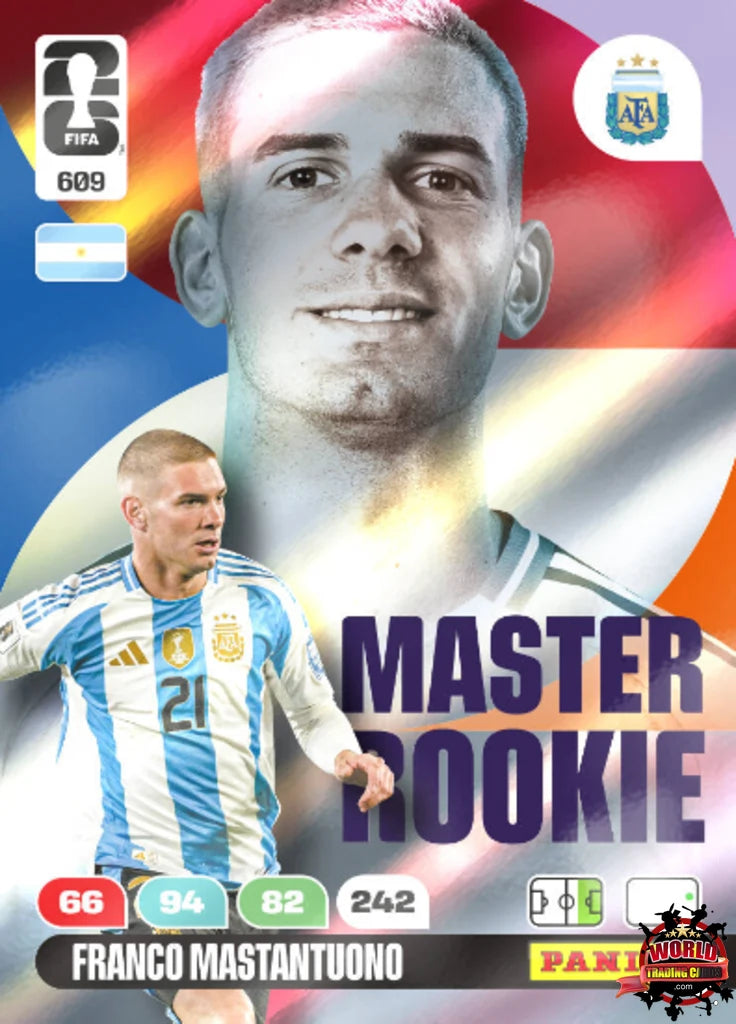 #609|Panini|Adrenlyn XL|FIFA World Cup|2026|Franco Mastantuono|Master Rookie