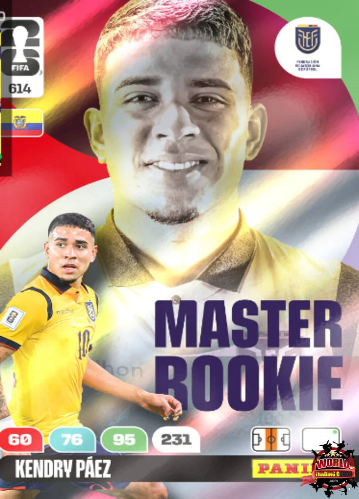 #614|Panini|Adrenlyn XL|FIFA World Cup|2026|Kendry Paez|Master Rookie