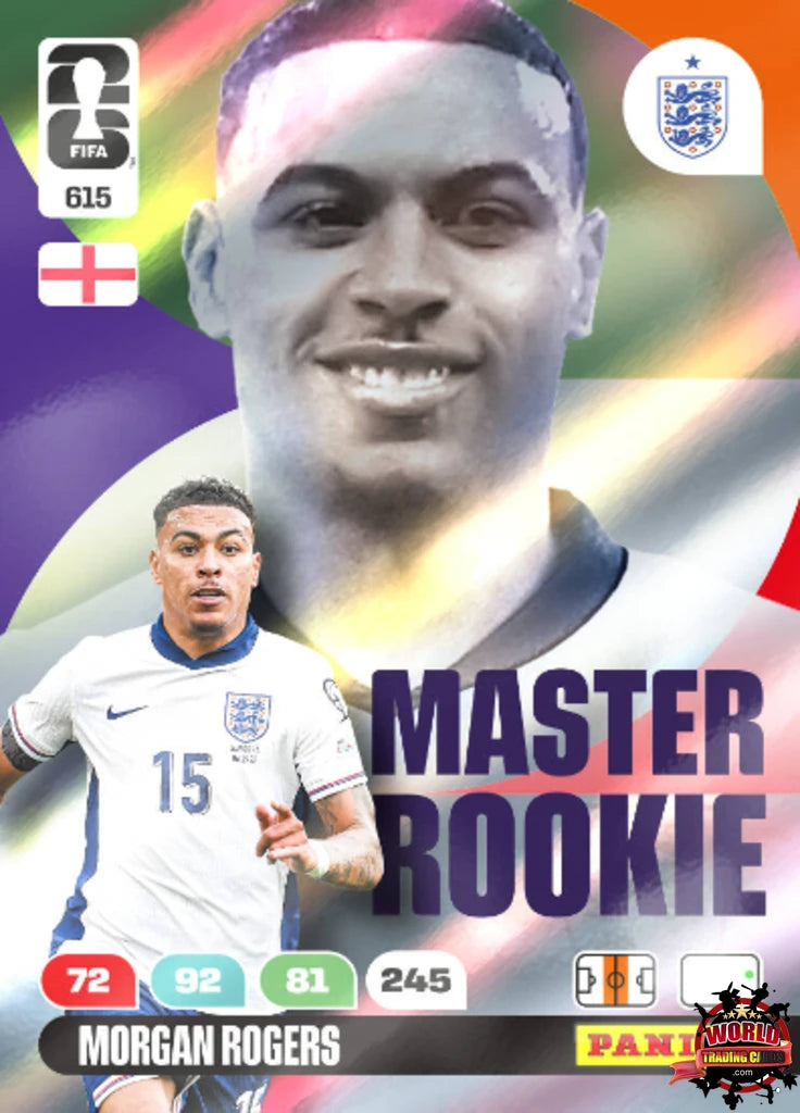 #615|Panini|Adrenlyn XL|FIFA World Cup|2026|Morgan Rogers|Master Rookie