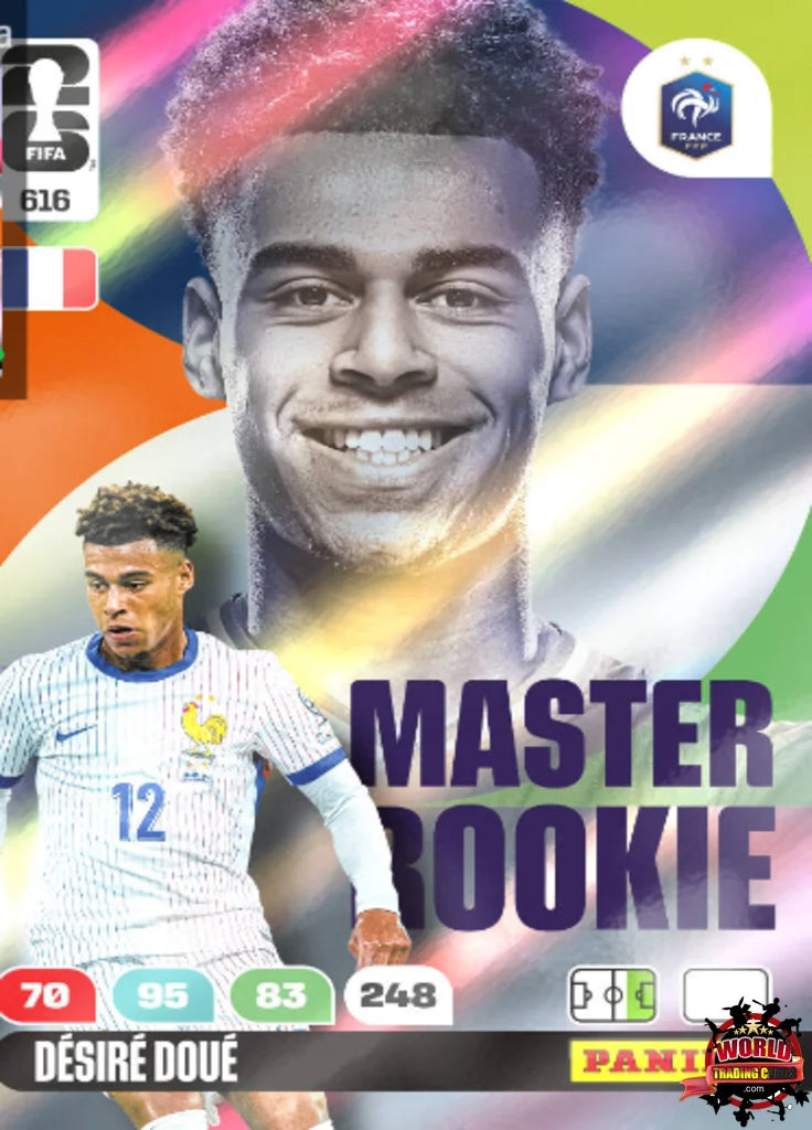 #616|Panini|Adrenlyn XL|FIFA World Cup|2026|Desire Doue|Master Rookie