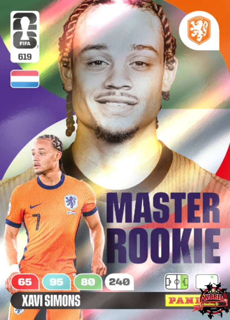 #619|Panini|Adrenlyn XL|FIFA World Cup|2026|Xavi Simons|Master Rookie
