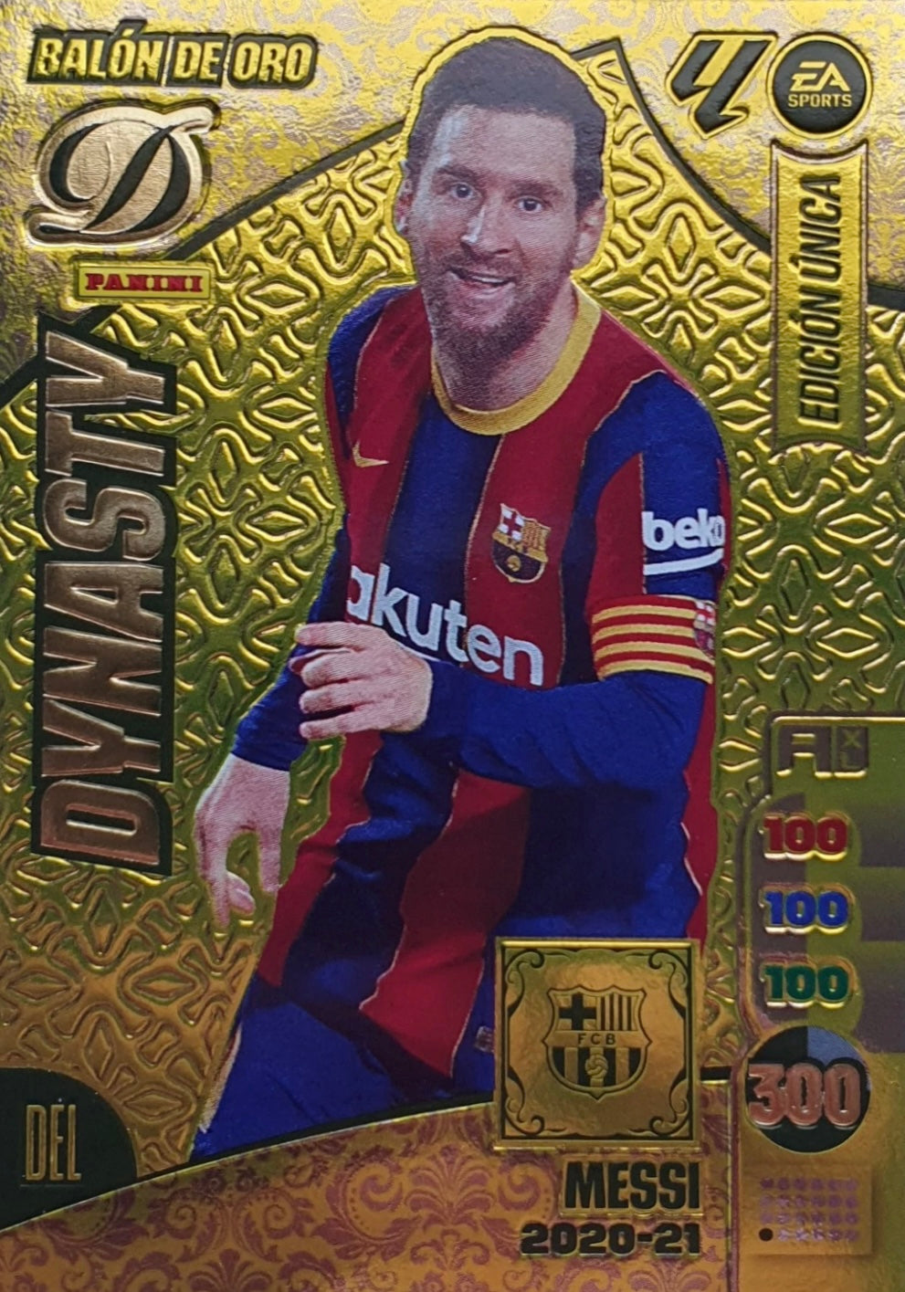 Panini Adrenalyn XL La Liga 2024/2025 - #DY/12 - Lionel Messi - 2020-21 - FC Barcelona - Dynasty - Ballon d'Or - Unique Edition