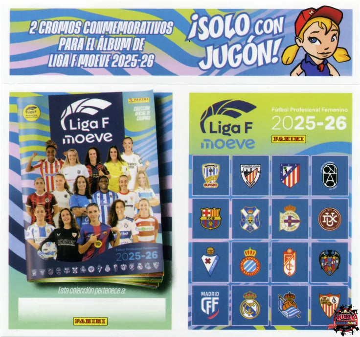 Cromo Trading Card Fútbol-Cromos Conmemorativos --Panini Liga F Moeve 2025-2026-CC1-Cromos Conmemorativos 