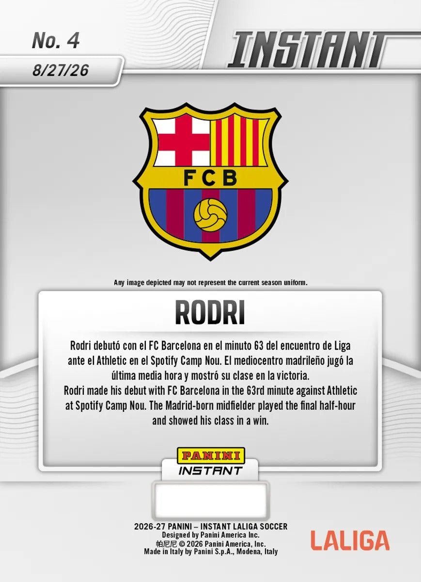 2026-27 | Panini | Instant | La Liga | #004 | Rodri | Base