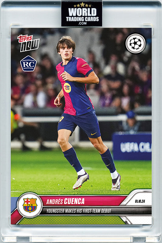 Andrés Cuenca - 2024 - Topps Now - UCL - Barcelona - ROOKIE - UCL Debut - #21 - World Trading Cards - Football Card - Pristine 10 Stickers