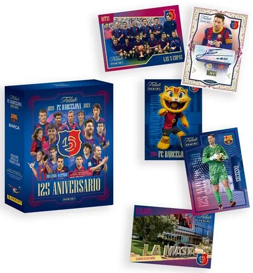 Panini Tributo FC Barcelona - 125 Aniversario - 100 Cartas + 8 Extras - 1 Autografo Original por Caja. ENVÍO GRATIS