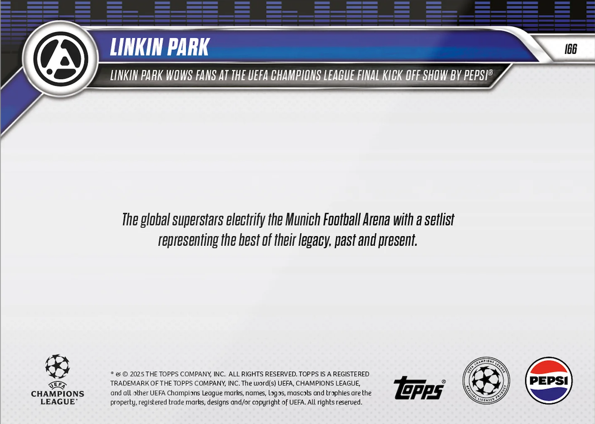 Linkin Park - 2024-25 UCL Topps NOW - Card 166 - World Trading Cards