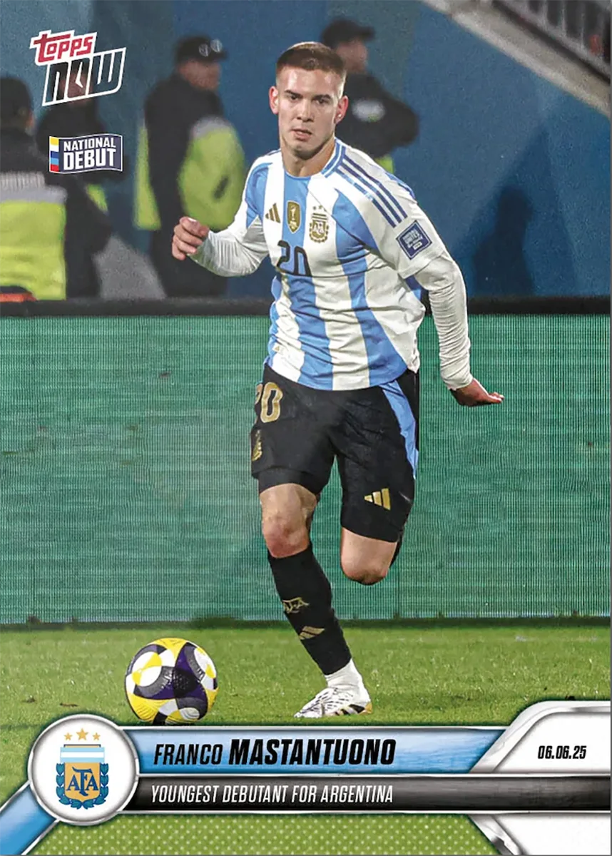 Franco Mastantuono - 2024-25 - Rookie - Argentina - Topps NOW - Card 1 - World Trading Cards - Single Card - Soccer Card -PREORDER
