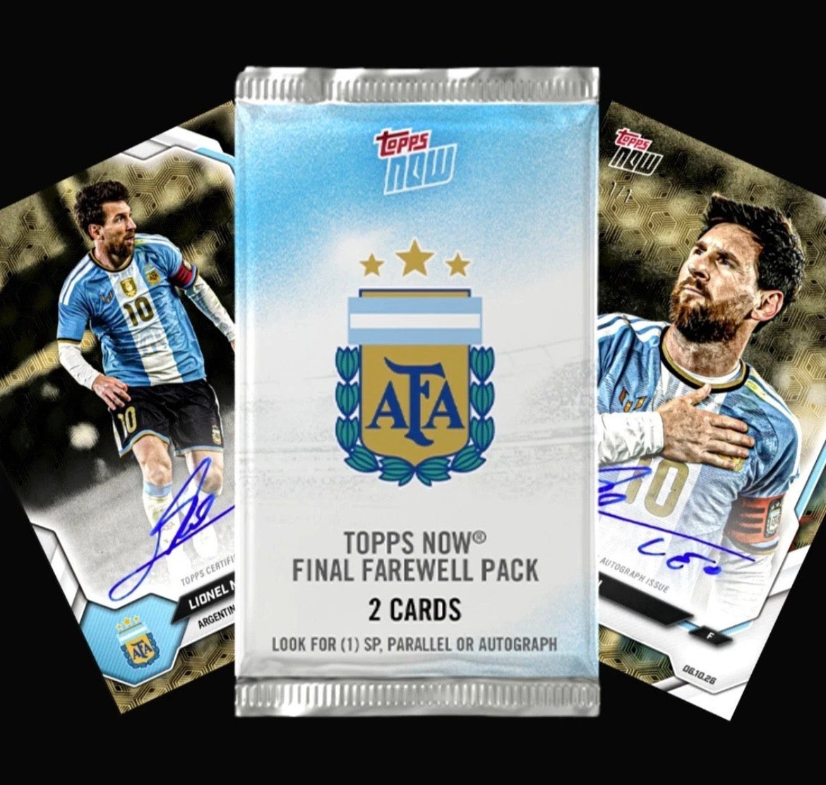 2026 | Topps | Now | Argentina | Lionel Messi  | Despedida Final | SOBRE PACK SELLADO (2 cartas) | Posibles Autos 1/1?