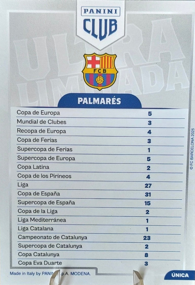 Panini Club FC Barcelona 2024-2025 - UNIQUE ULTRA-LIMITED CARD
