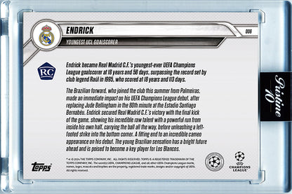Endrick - 2024 - Topps Now UCL - ROOKIE - Real Madrid - RECORD - Youngest player to score in Champions League - #006 - World Trading Cards - Football Card - Pristine 10 Stickers