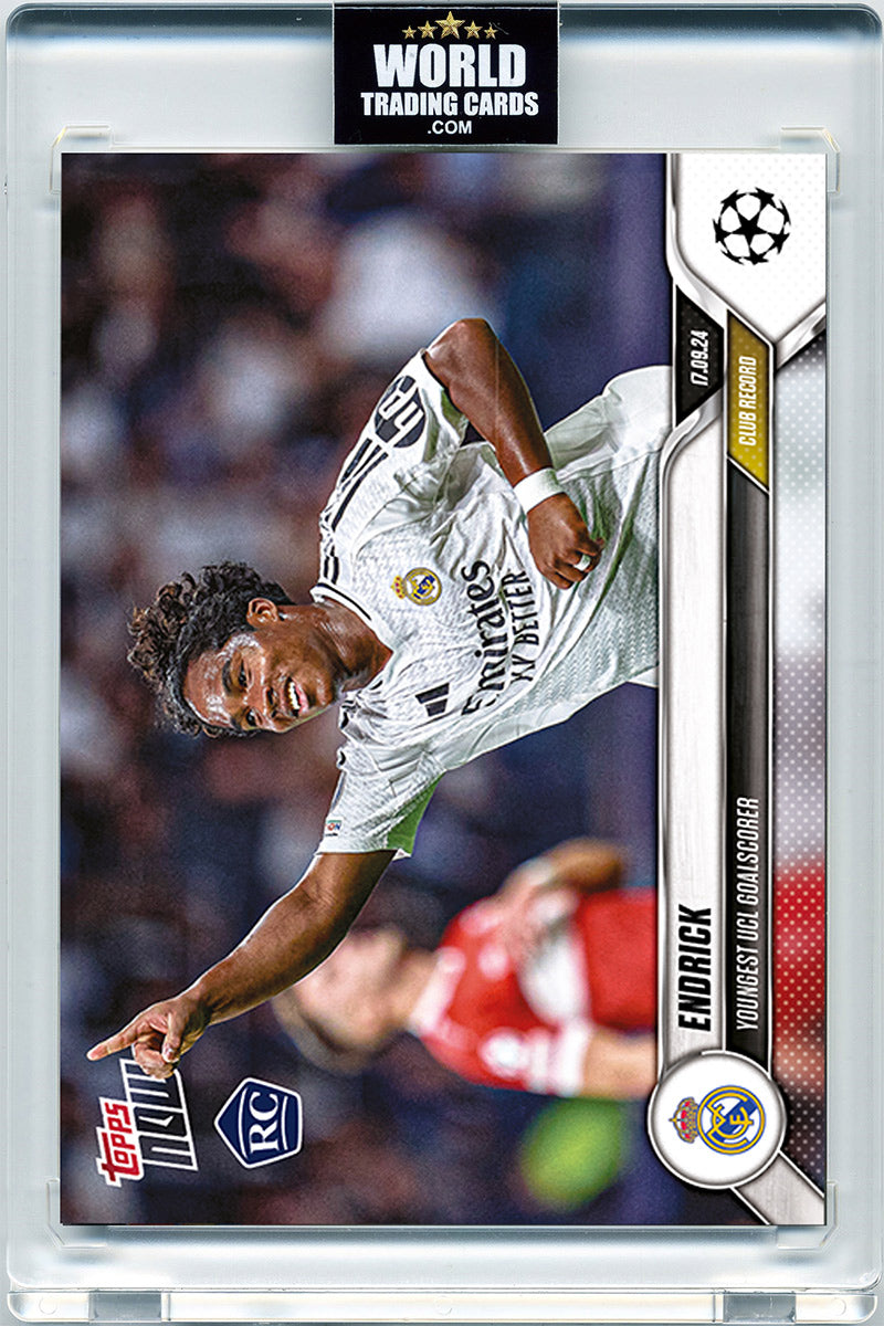 Endrick - 2024 - Topps Now UCL - ROOKIE - Real Madrid - RECORD - Youngest player to score in Champions League - #006 - World Trading Cards - Football Card - Pristine 10 Stickers