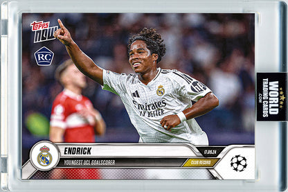 Endrick - 2024 - Topps Now UCL - ROOKIE - Real Madrid - RECORD - Youngest player to score in Champions League - #006 - World Trading Cards - Football Card - Pristine 10 Stickers