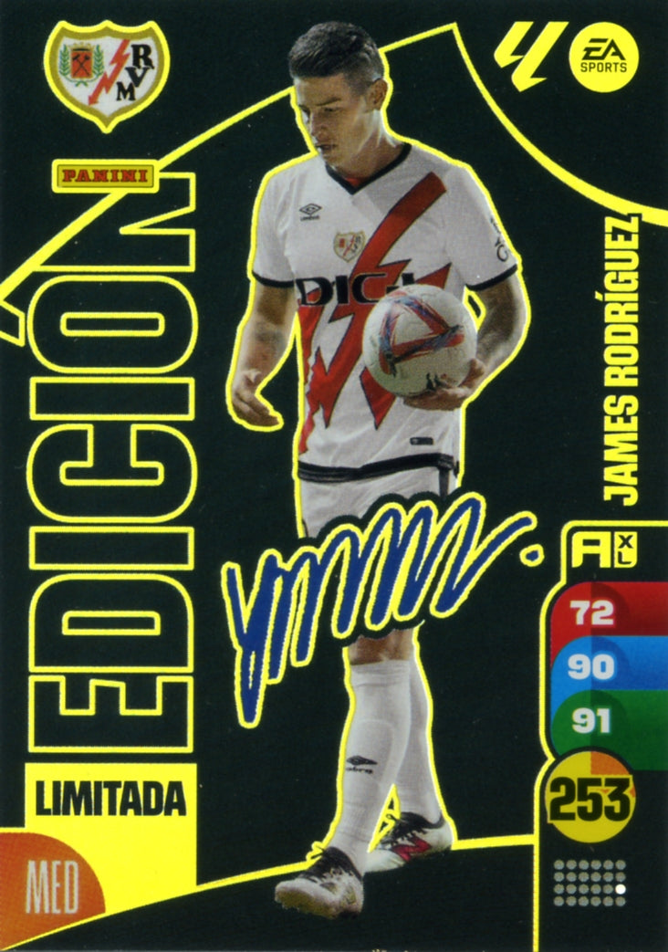 Panini Adrenalyn XL La Liga 2024/2025 - JAMES RODRIGUEZ - SIGNED - Limited Edition - RAW Sticker