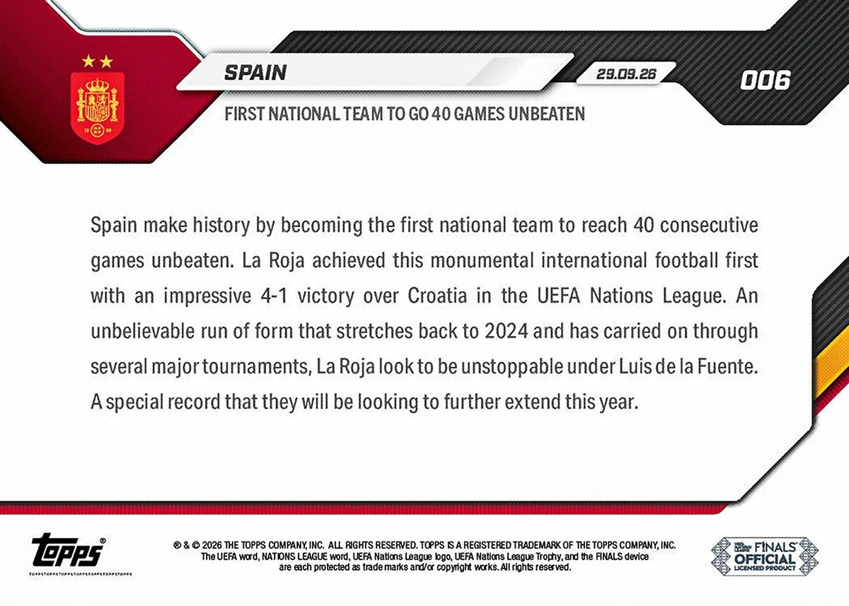 2026-27 | Topps | Now | UNL | #006 | España | Base