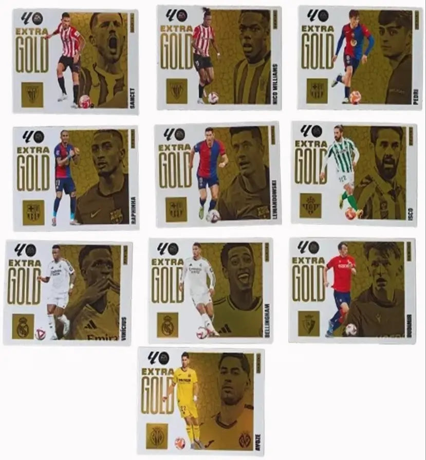 Liga Este 2025-26 - LOTE EXTRA GOLD - 10 CROMOS PANINI