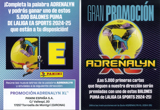 Panini Adrenalyn XL La Liga 2024/2025 - Letra Balón Liga - Letra "E" - Cromo RAW