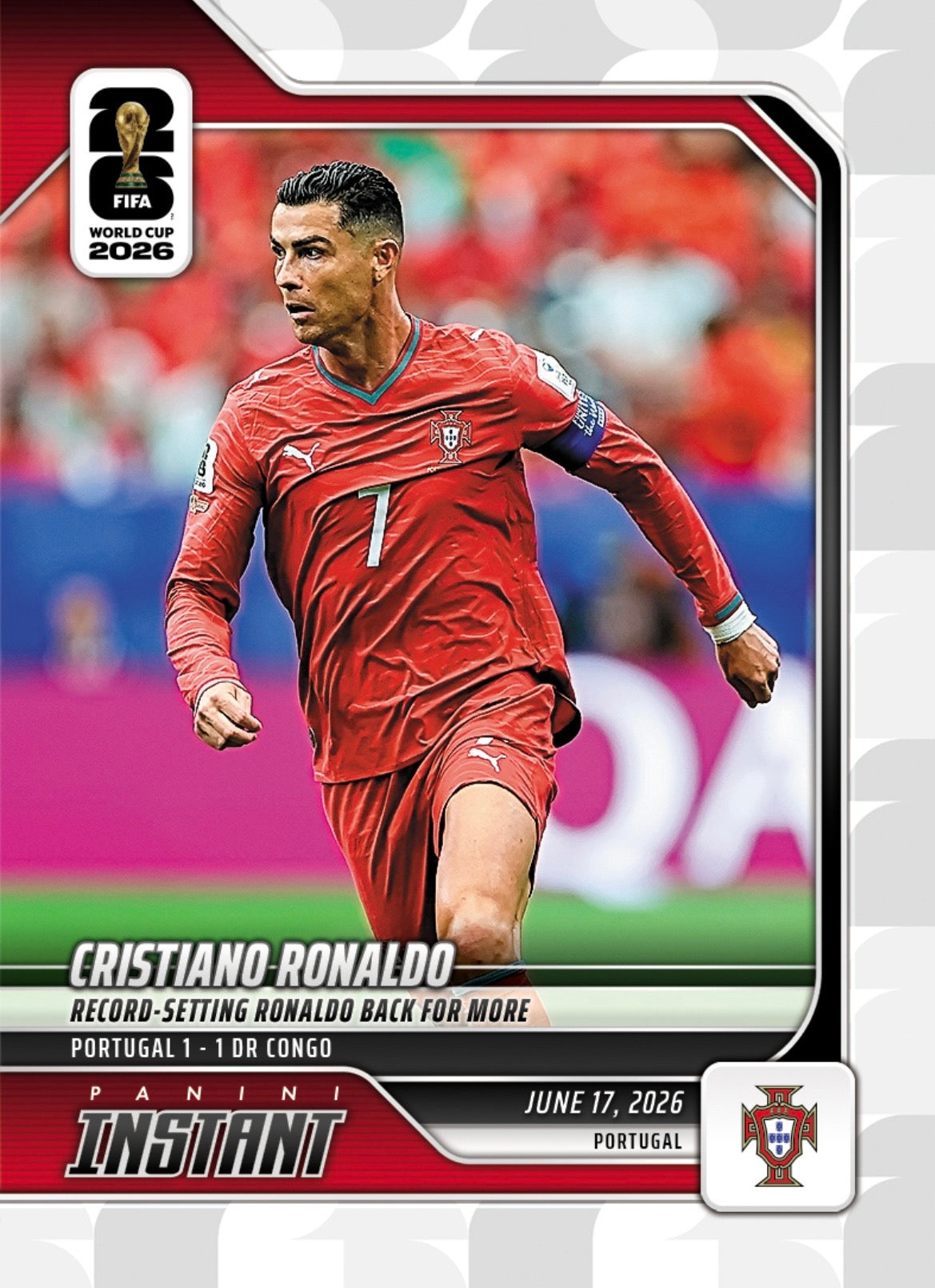PIWC049 | Panini | FIFA World Cup | 2026 | PANINI INSTANT | Cristiano Ronaldo | Base | Exclusive USA | Limited Editions | PREORDEN | ENVÍO 40 días aproximadamente desde la fecha de compra.