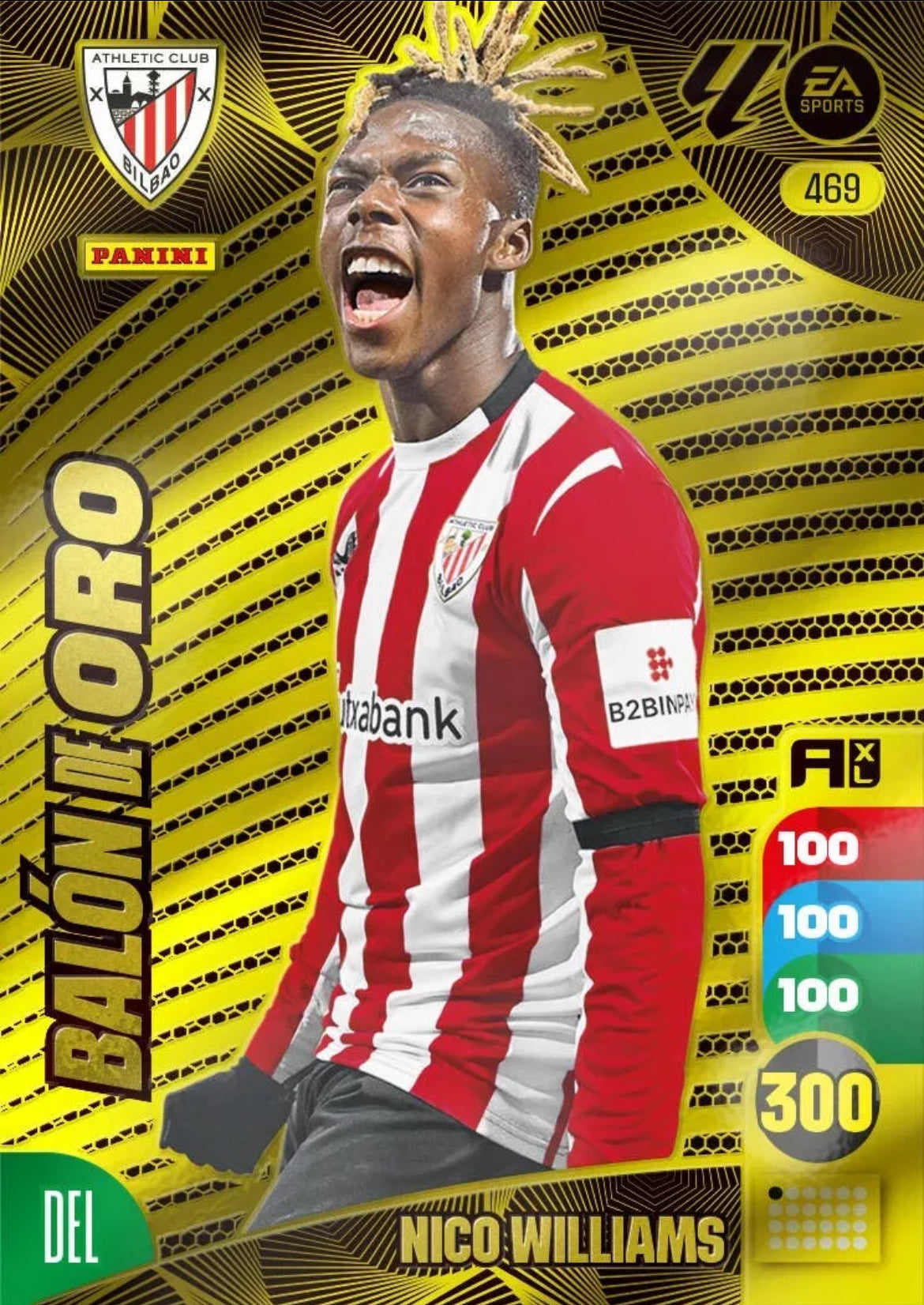 Panini Adrenalyn XL La Liga 2024/2025 - #469 - BALÓN DE ORO - NICO WILLIAMS - 1ª Edición, Cromo RAW